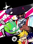  afro beard blonde_hair chuck chuck_(psg) garterbelt_(character) garterbelt_(psg) multicolored_hair panty_&amp;_stocking_with_garterbelt panty_(character) panty_(psg) stocking_(character) stocking_(psg) tegaki tongue two-tone_hair 