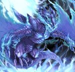  blue_flame claws dragon fire lightning monster no_humans parata pixiv_fantasia pixiv_fantasia_5 tail wings 