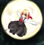  artist_request ascot blonde_hair cradle_(2849) full_moon highres mary_janes moon outstretched_arms red_eyes rumia shoes short_hair solo spread_legs the_embodiment_of_scarlet_devil touhou youkai 