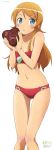  absurdres bandeau bikini blonde_hair blue_eyes brown_hair chocolate english heart highres incredibly_absurdres kousaka_kirino long_hair navel ore_no_imouto_ga_konna_ni_kawaii_wake_ga_nai sako_souichirou solo swimsuit valentine 