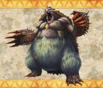  bear claws highres md-md monster_hunter monster_hunter_portable_3rd no_humans open_mouth red_eyes solo teeth tongue 