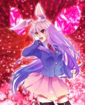  animal_ears black_legwear black_thighhighs blazer bunny_ears crescent eyes hand_over_eye long_hair necktie norun pleated_skirt purple_hair red_eyes reisen_udongein_inaba skirt solo thigh-highs thighhighs touhou zettai_ryouiki 