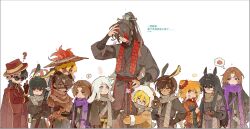  ... 6+boys 6+girls ? aged_down anger_vein animal_ears arm_up bandage_over_one_eye black_hair black_hanfu blonde_hair blue_eyes brown_eyes brown_hair chengnnnan chicken_boy chinese_clothes chinese_commentary chinese_text cigar coat coat_on_shoulders commentary_request don_quixote_(project_moon) droopy_ears faust_(project_moon) fur-trimmed_hood fur_trim gregor's_cockroach_(project_moon) gregor_(project_moon) group_picture hair_bun hanfu hat heishou_pack-mao_branch_(identity)_(project_moon) heishou_pack-si_branch_(identity)_(project_moon) heishou_pack-wei_branch_(identity)_(project_moon) heishou_pack-wu_branch_(identity)_(project_moon) heishou_pack-you_branch_(identity)_(project_moon) high_ponytail highres holding holding_bug holding_cigar hong_lu_(project_moon) hongyuan_(identity)_(project_moon) hood hood_up horns horse_boy horse_ears hug ishmael_(project_moon) leg_grab limbus_company long_hair long_sleeves meursault_(project_moon) mittens multiple_boys multiple_girls orange_hair outis_(project_moon) pants ponytail project_moon purple_scarf rabbit_ears rabbit_girl rabbit_ornament rabbit_tail red_bandage red_coat red_eyes red_hat red_pants red_shrug rodion_(project_moon) rope_belt ryoshu_(project_moon) scarf sheep_girl sheep_horns shrug_(clothing) simple_background sinclair_(project_moon) spoken_ellipsis stole sunglasses tail thumb_(identity)_(project_moon) translation_request violet_eyes white_background white_hair xiao_guan_(headdress) yi_sang_(project_moon) 