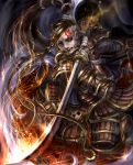  armor highres katana ponytail sakaiyuuki samurai sengoku_taisen solo sword warrior weapon 