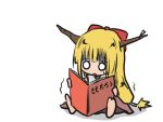  blonde_hair chibi hamanna hinata-bokko_(sanpo_fuumi) horns ibuki_suika long_hair o_o solo touhou translated translation_request trembling turn_pale 