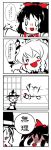  4koma blush_stickers bow comic hair_bow hakurei_reimu hat kirisame_marisa kizinori multiple_girls touhou translated witch witch_hat 