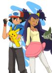  axew iris_(pokemon) pikachu pokemon pokemon_(anime) satoshi_(pokemon) 