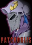  bad_id character_name crescent fuantei hat highres long_hair mask parody patchouli_knowledge predator predator_(film) predators purple_hair solo touhou 