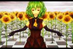  ascot dress flower gothic_lolita green_eyes green_hair kazami_yuuka lolita_fashion red_eyes sunflower taku-012 touhou youkai 