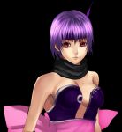  ayane ayane_(doa) bare_shoulders breasts cleavage dead_or_alive headband large_breasts ninja ninja_gaiden ninja_gaiden_sigma ninja_gaiden_sigma_2 purple_hair red_eyes ribbon sasaki_ryou scarf short_hair solo 