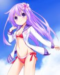  1girl bikini choujigen_game_neptune choujigen_game_neptune_mk2 long_hair nepgear purple_hair swimsuit taka_(suigendou) violet_eyes 