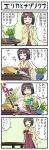  4koma :d black_hair check_translation closed_eyes comic death erika_(pokemon) failure headband japanese_clothes long_image oddish open_mouth pokemoa pokemon pokemon_(creature) pokemon_(game) pokemon_firered_and_leafgreen pokemon_frlg pokemon_rgby pot smile tall_image translated 