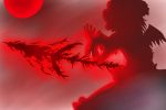  red remilia_scarlet shade silhouette solo spear_the_gungnir toranashi touhou 