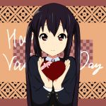  gift happy_valentine heart holding holding_gift k-on! kaiman long_hair nakano_azusa red_eyes school_uniform twintails valentine 