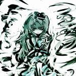  abstract bad_id blue_eyes f7(eiki) frog green_hair hair_ornament kochiya_sanae long_hair snake solo speed_painting touhou 