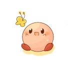  blue_eyes blush butterfly kirby kirby_(series) no_humans simple_background smile 