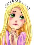  2011 artist_request bad_id blonde_hair disney face green_eyes hands_clasped lips rapunzel rapunzel_(disney) rapunzel_(grimm) sesame307 solo tangled 