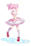  bubble_skirt kaname_madoka magical_girl mahou_shoujo_madoka_magica pink_eyes pink_hair sakuro shoes short_twintails solo star twintails 