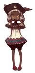  bad_id dark_skin dress face hat highres kansou_samehada kei_t_sr open_mouth original pigeon-toed pigeon_toed smile solo twintails white_hair yellow_eyes 