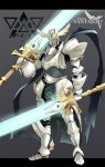  dual_wielding full_armor gauntlets greaves helmet huge_weapon km_(artist) knight letterboxed pixiv_fantasia pixiv_fantasia_5 scarf solo sword weapon 