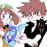  brunettshipping glaceon haruka_(pokemon) pokemon pokemon_(anime) shigeharu shigeru_(pokemon) umbreon 