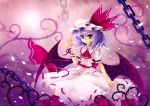  blue_hair chain chains hat red_eyes remilia_scarlet solo touhou wings zzz36951 