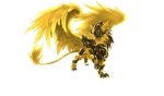  bahamutxiii feathers gold griffin highres monster original tail wings 
