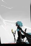  bloody_tears blue_hair cape evil_grin evil_smile gloves grin magical_girl mahou_shoujo_madoka_magica miki_sayaka mukudori10 smile spoilers sword thighhighs weapon 