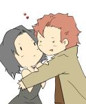  baccano! chane_laforet chibi claire_stanfield closed_eyes couple eyes_closed grey_hair happy heart hug red_hair redhead 