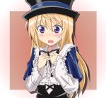  blush charlotte_dunois cosplay crossover frown hat infinite_stratos long_hair open_mouth parody purple_eyes rozen_maiden solo souseiseki souseiseki_(cosplay) takumi_(rozen_garten) violet_eyes wavy_mouth 