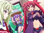  3girls arcana_heart arcana_heart_3 blonde_hair breasts eko_(arcana_heart) flat_chest kaz_(arcana_heart) long_hair multiple_girls open_mouth purple_hair red_eyes red_hair redhead scharlachrot short_twintails twintails weiss 