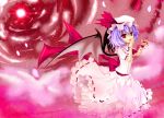  blood blue_hair hat red_eyes remilia_scarlet solo touhou wings zzz36951 