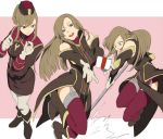  blue_eyes boots brown_hair detached_sleeves face gloves hat long_hair mineji open_mouth pantyhose tabard tales_of_(series) tales_of_the_abyss tear_grants thigh-highs thighhighs 