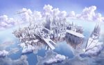  cityscape cloud clouds floating_city flying langjiao no_humans pixiv_fantasia pixiv_fantasia_5 scenery scenic sky wallpaper 