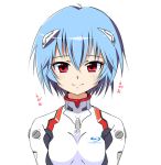  bad_id blu-ray blue_hair breasts cleavage clothes_writing clothing_writing neon_genesis_evangelion plugsuit pun red_eyes short_hair take_(office-t) 