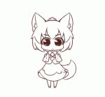  :&lt; animal_ears animated animated_gif chibi dancing detached_sleeves gif hat hypnotic inubashiri_momiji lineart lowres maitora monochrome short_hair sketch solo tail tokin_hat touhou wolf_ears wolf_tail 
