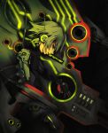  aqua_eyes bad_id beatmania beatmania_iidx cyborg green_hair headphones kimera phonograph soundboard turntable 