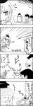  4koma chalk comic detective_conan edogawa_conan hat headbutt highres kamishirasawa_keine monochrome mouri_kogoro sleeping tani_takeshi touhou translated translation_request yukkuri_shiteitte_ne 