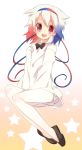  :d blue_hair bow child hairband happy highres lavender_eyes male multicolored_hair nakamura_sandayo necktie open_mouth personification pokemon red_hair redhead shirt shoes shota smile solo star togekiss trap white_hair 