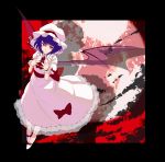  bad_id bat_wings blue_hair dress hands_on_own_chest hands_to_chest hat highres moon pink_dress red_eyes remilia_scarlet smile solo touhou tsuttsu vampire wings yukino_tsubu 