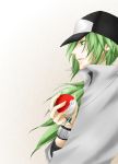  green_eyes green_hair hat jewelry n_(pokemon) necklace open_mouth poke_ball pokemon 
