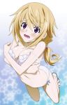  blush bra breasts charlotte_dunois covering covering_breasts highres infinite_stratos kekke lingerie navel open_mouth panties purple_eyes scared solo strap_slip tears underwear underwear_only violet_eyes wide-eyed 