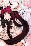  bow deathsmiles dress gothic_lolita hair_bow highres lolita_fashion long_hair red_eyes red_hair redhead shinkichi_(usadama) windia 