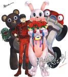  akira bunny flower highres kaneda_shoutarou karuta_shiki rabbit stuffed_animal stuffed_toy teddy_bear translation_request 