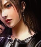  brown_hair copyright_request earrings eyes face jewelry lips portrait realistic shoufukucho solo 