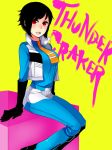  genderswap gloves nishiyama_(whatsoy) personification red_eyes short_hair simple_background thundercracker transformers uniform 