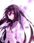  akemi_homura black_hair hairband long_hair magical_girl mahou_shoujo_madoka_magica purple_eyes ribbon riichu solo violet_eyes 