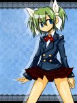  cruz_schild green_hair highres needless school_uniform trap yamada 