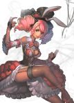  bad_id breasts bunny_ears bustier character_request claw_(weapon) cleavage copyright_request detached_sleeves dress drill_hair fishnet_legwear fishnet_stockings fishnets frilled_legwear frilled_thighhighs frills garter_straps garters hat lace lace-trimmed_thighhighs latale legs legwear lingerie pink_hair repi987 solo stallion_(ioioioi2) thigh-highs thighhighs thighs top_hat twin_drills underwear 