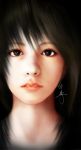  black_hair face highres lips long_hair original portrait realistic signature solo ushiyama_masahiro 